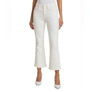 Frame / le crop mini boot blanc snake foil White size 30